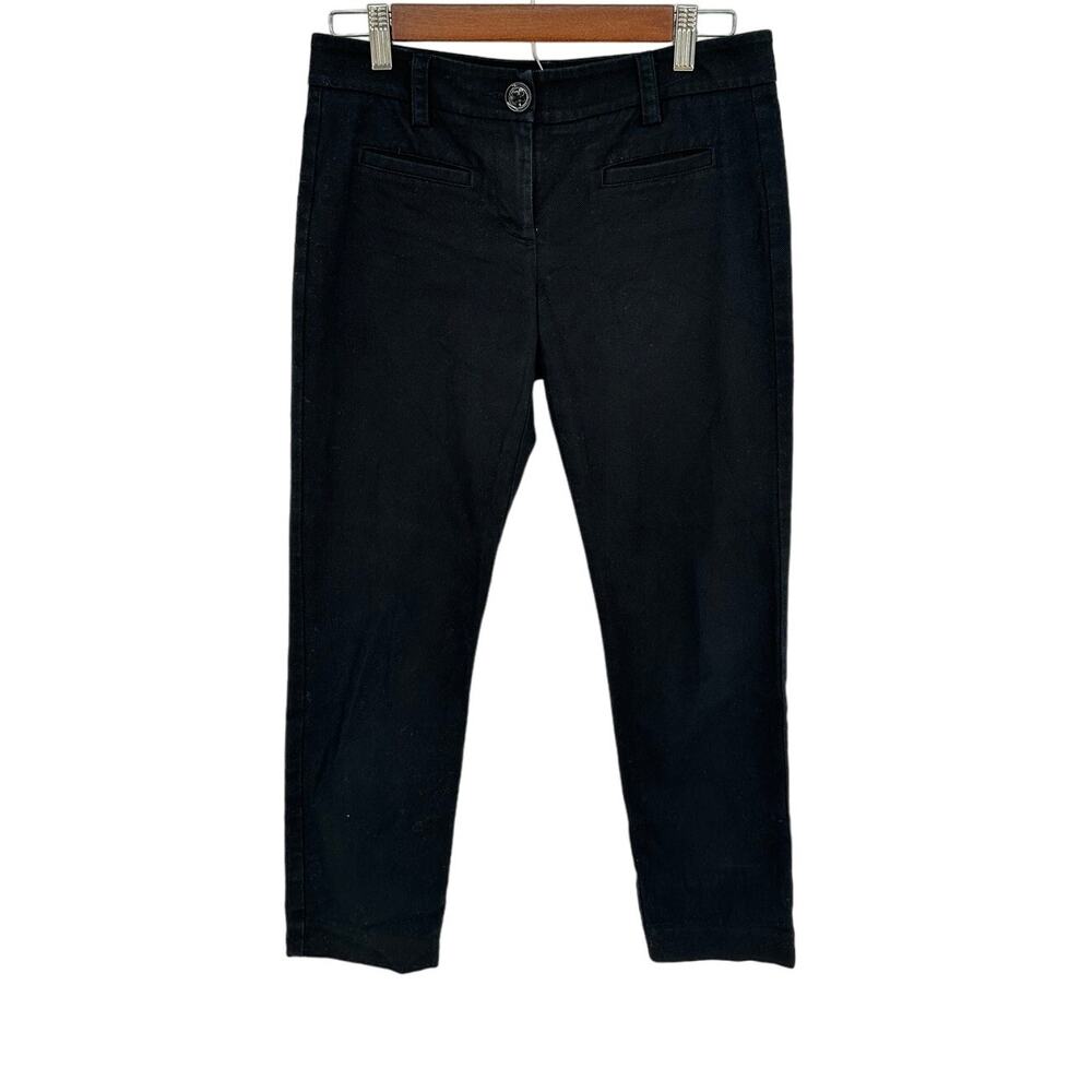 Cabi 2 Black Straight Leg‎ Cropped Pants Mid Rise Office Workwear Professional